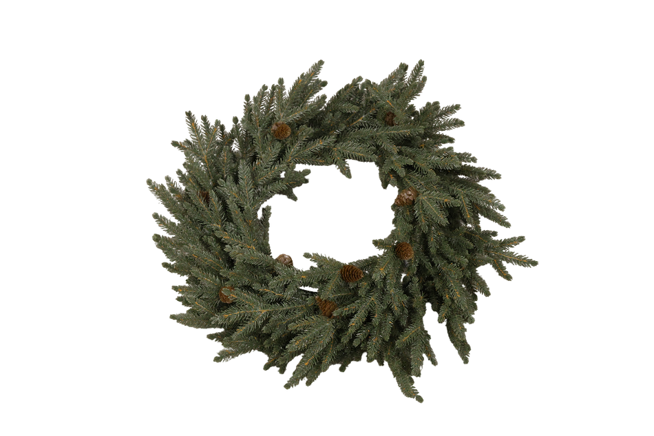 XMAS CORONITA BRAD VERDE CU CONURI 50 CM SQ2309