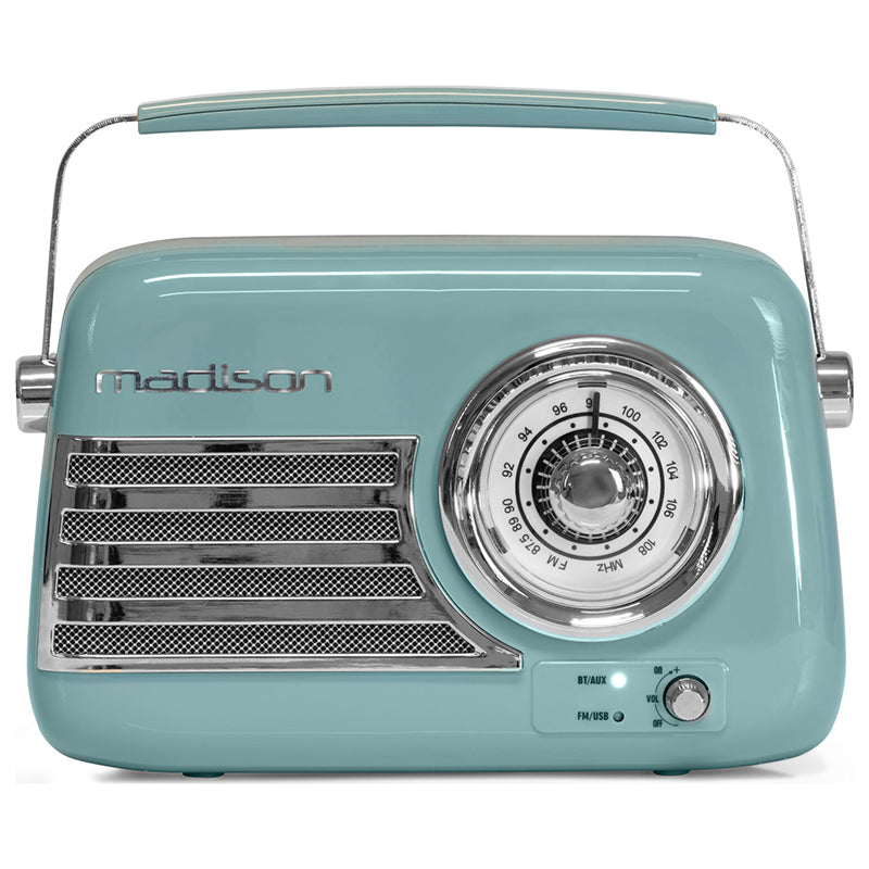 Radio FM portabil cu Bluetooth, USB și AUX retro Madison