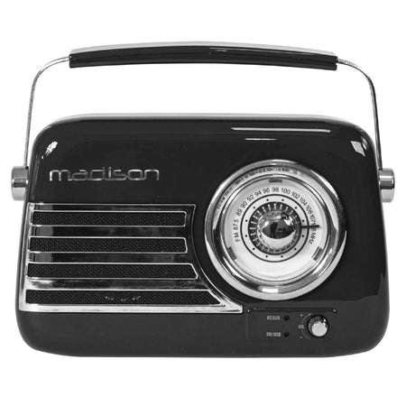Radio FM portabil cu Bluetooth, USB și AUX retro Madison