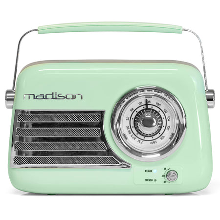 Radio FM portabil cu Bluetooth, USB și AUX retro Madison