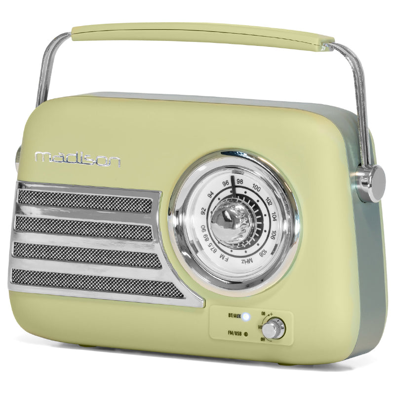 Radio FM portabil cu Bluetooth, USB și AUX retro Madison