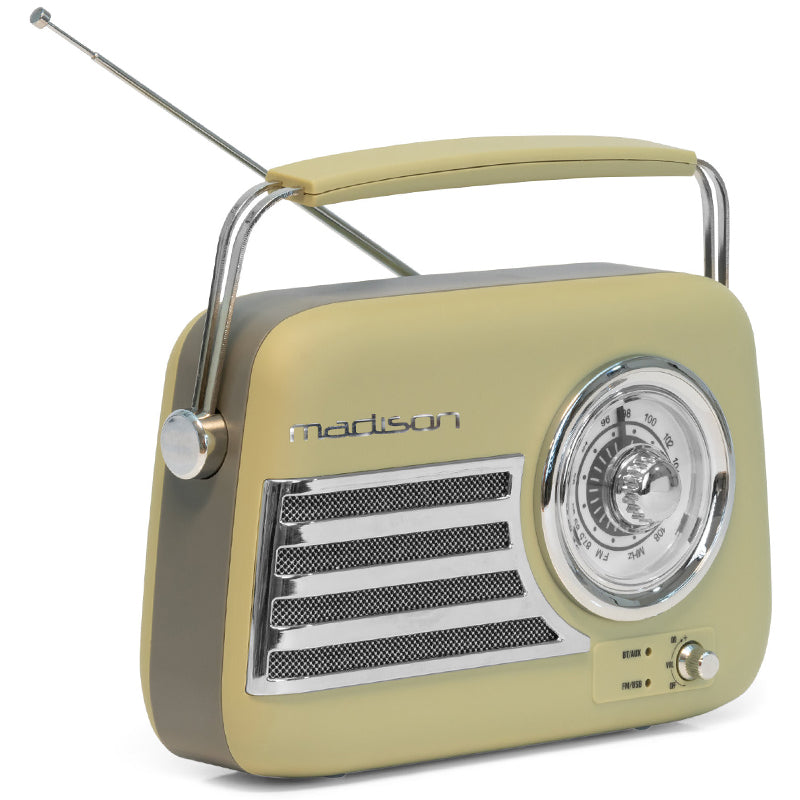 Radio FM portabil cu Bluetooth, USB și AUX retro Madison