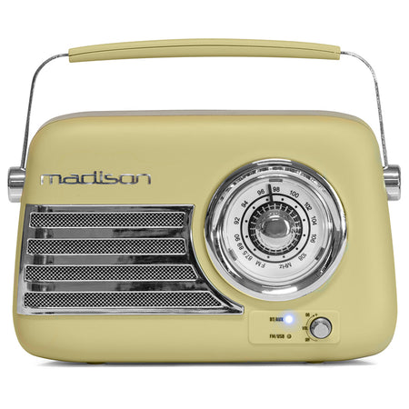 Radio FM portabil cu Bluetooth, USB și AUX retro Madison
