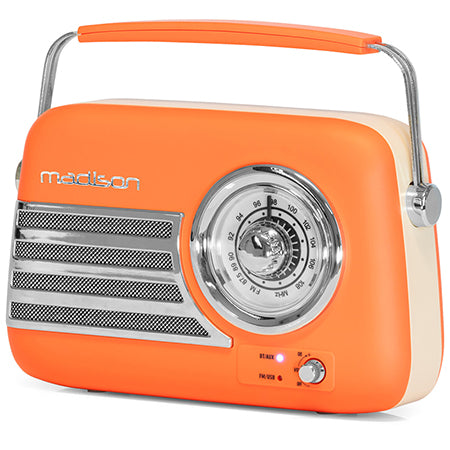 Radio FM portabil cu Bluetooth, USB și AUX retro Madison