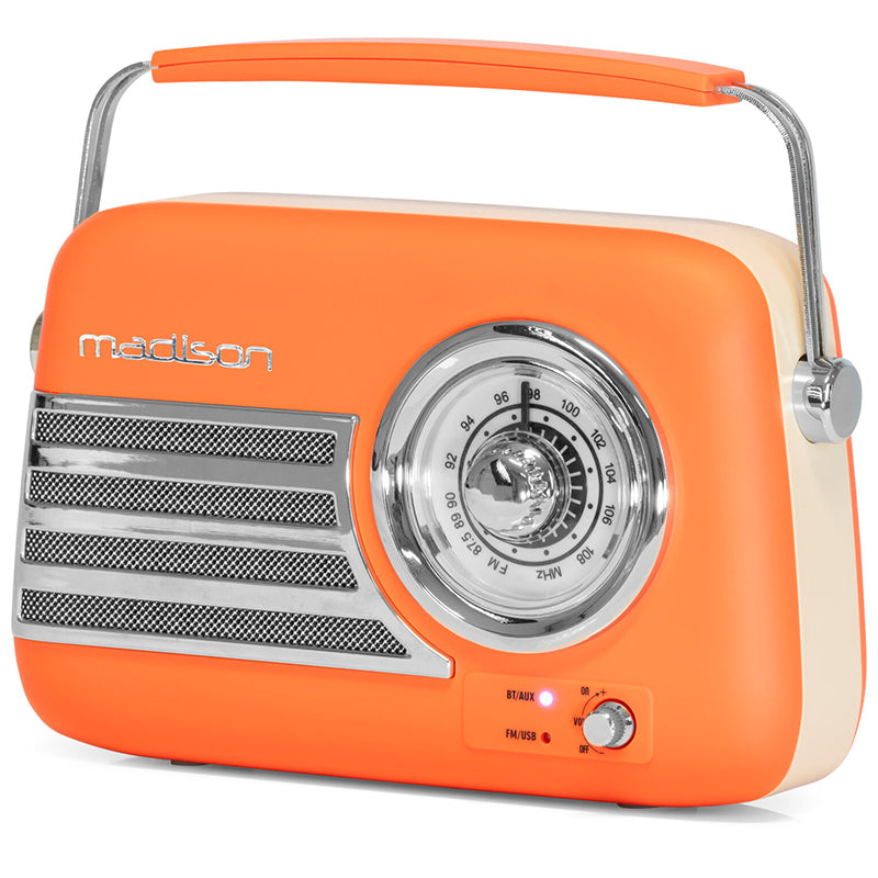 Radio FM portabil cu Bluetooth, USB și AUX retro Madison