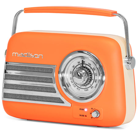Radio FM portabil cu Bluetooth, USB și AUX retro Madison