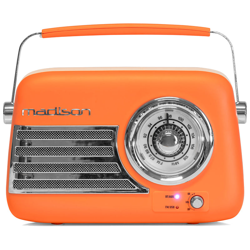 Radio FM portabil cu Bluetooth, USB și AUX retro Madison