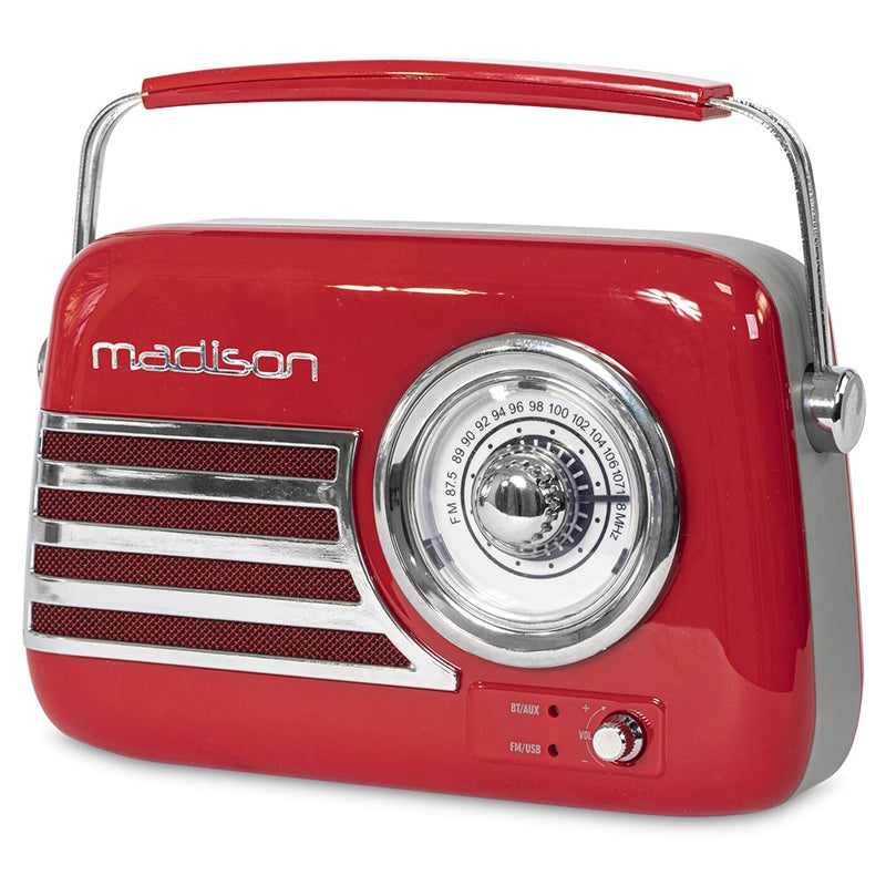 Radio FM portabil cu Bluetooth, USB și AUX retro Madison