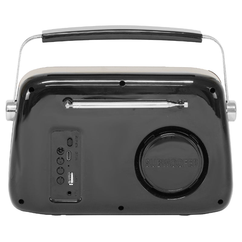 Radio portabil vintage cu Bluetooth, FM/DAB, 4 W, subwoofer, Madison FREESOUNDBK40
