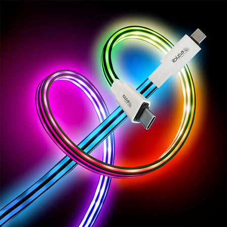 Cablu USB-C la USB-C fast charge 1 m, iluminat LED, Ibiza Sound FURIOS-CABLE
