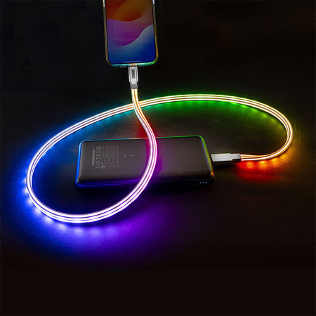 Cablu USB-C la USB-C fast charge 1 m, iluminat LED, Ibiza Sound FURIOS-CABLE