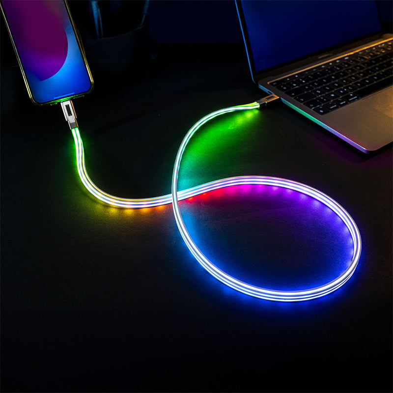 Cablu USB-C la USB-C fast charge 1 m, iluminat LED, Ibiza Sound FURIOS-CABLE