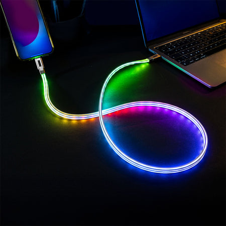Cablu USB-C la USB-C fast charge 1 m, iluminat LED, Ibiza Sound FURIOS-CABLE