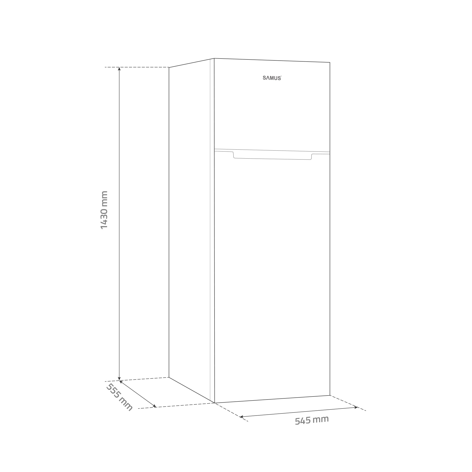 Frigider Samus Sw284e, Cu 2 Usi Si 4 Rafturi, 206 Litri, Clasa E, Alb