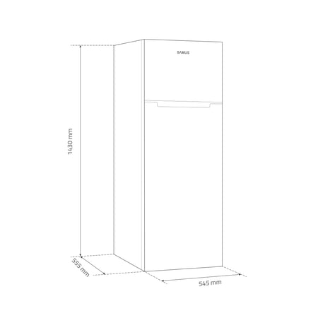 Frigider Samus Sw284e, Cu 2 Usi Si 4 Rafturi, 206 Litri, Clasa E, Alb