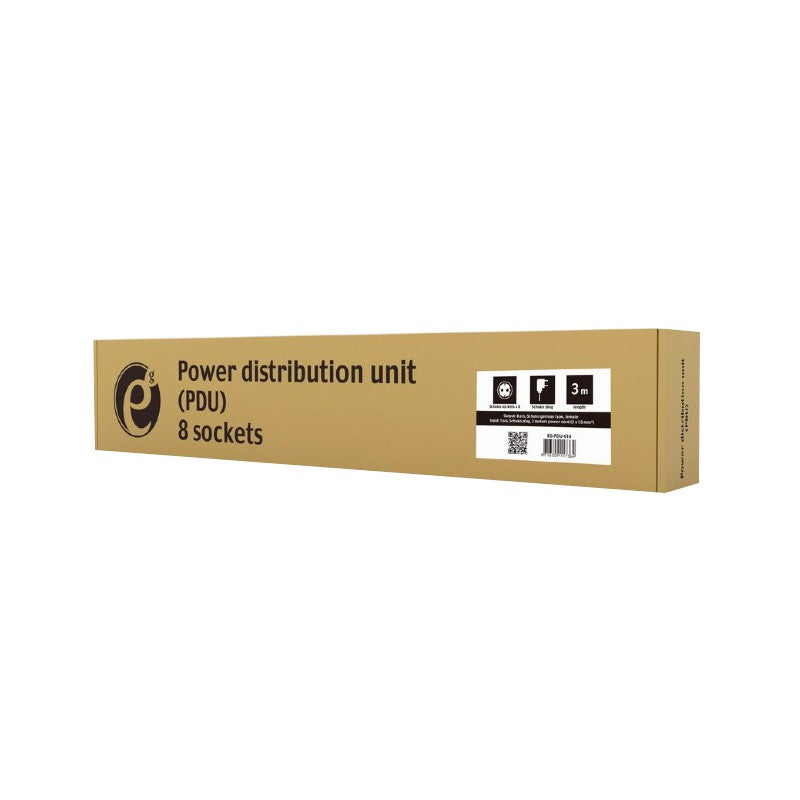 PDU rack 1U, 8 prize, 3680 W, cablu 3 m, Gembird G-EGPDU014