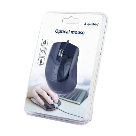 Mouse optic 1200 DPI cu fir USB, design ergonomic, Gembird G-MUS4B01