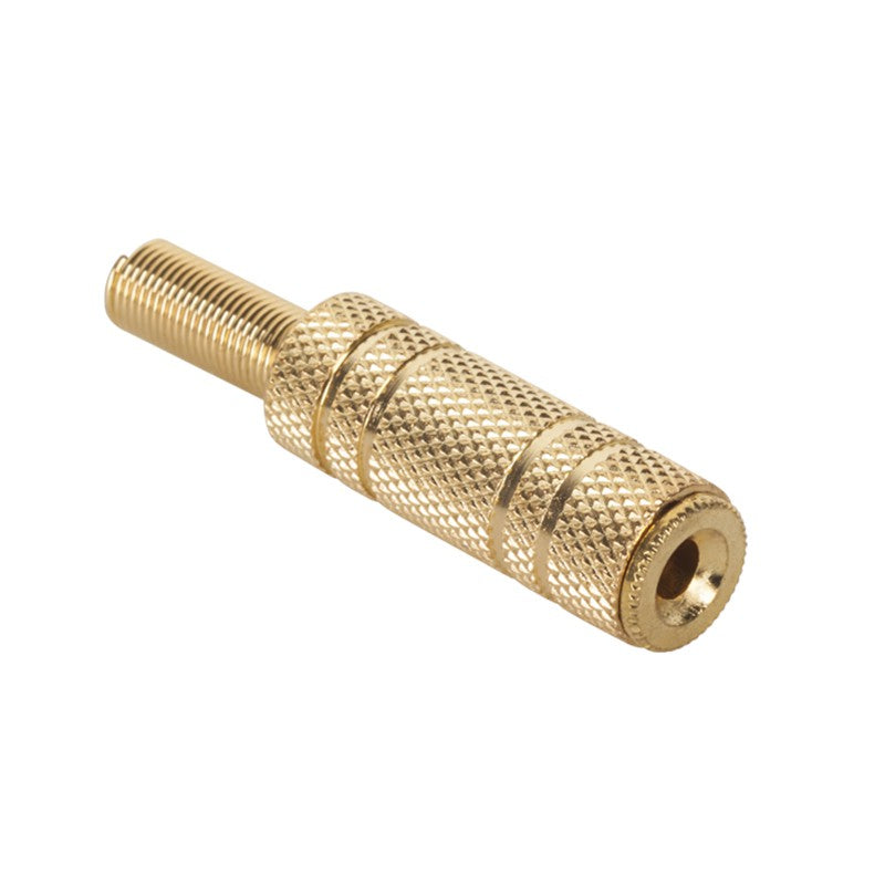Mufă jack 3.5 mm mamă stereo aurie pe cablu GNI0015S