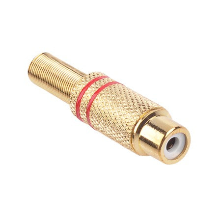 Mufă RCA mamă metal aurie roșu GNI0069B