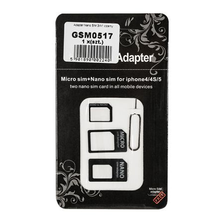 Adaptor nano micro SIM 3 în 1 universal GSM0517