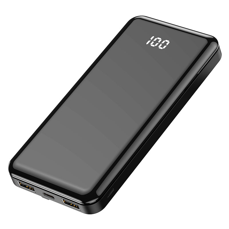 Baterie externă power bank Forever TB-411 de 10 000 mAh cu cabluri incorporate USB-C, Lightning și microUSB GSM103789