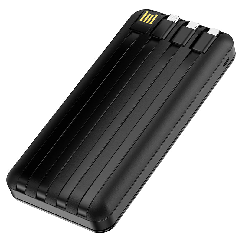 Baterie externă power bank Forever TB-411 de 10 000 mAh cu cabluri incorporate USB-C, Lightning și microUSB GSM103789