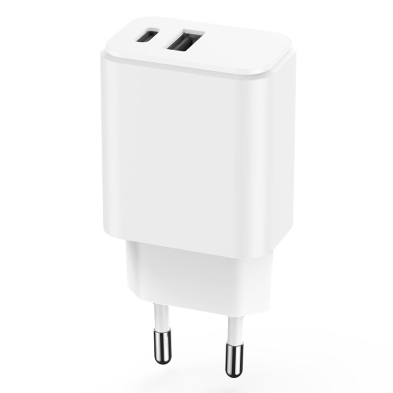Încărcător rețea USB-C + USB-A fast charging 20 W, alb Setty GSM106083