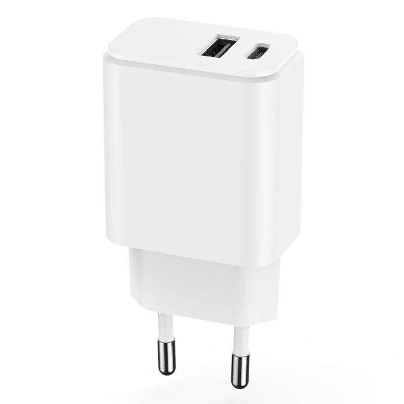 Încărcător rețea USB-C + USB-A fast charging 20 W, alb Setty GSM106083