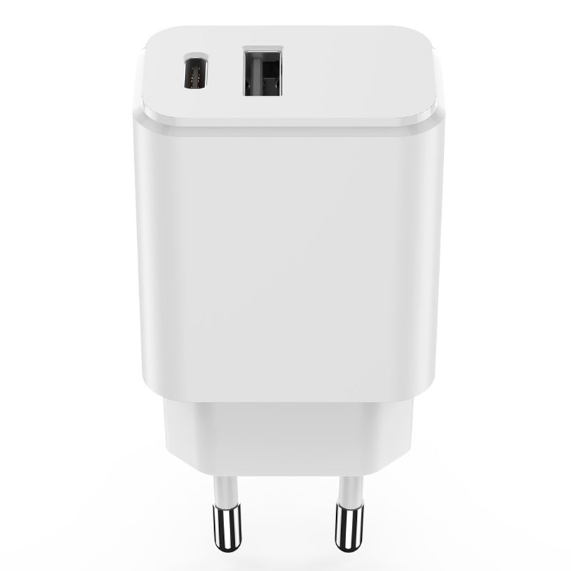 Încărcător rețea USB-C + USB-A fast charging 20 W, alb Setty GSM106083