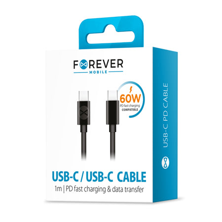 Cablu USB-C la USB-C 1 m 60 W, negru, încărcare rapidă, Baseus GSM106367