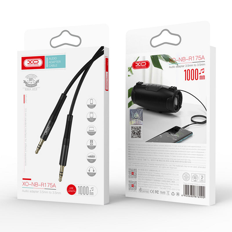 Cablu jack tata 3,5 mm la jack tata 3,5 mm 1 m negru Xo GSM108003