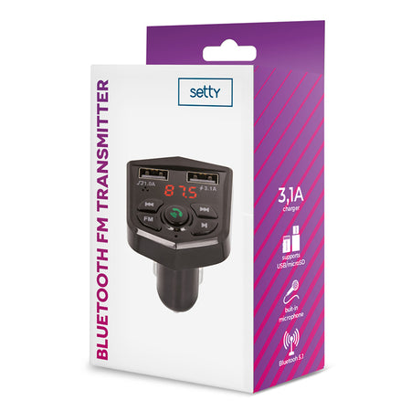 Modulator FM cu Bluetooth auto, USB, microSD, Setty GSM108201