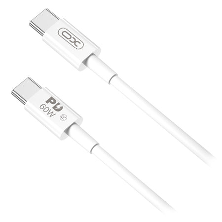 Cablu USB-C la USB-C 60W 2 m, Power Delivery, alb Xo GSM111849