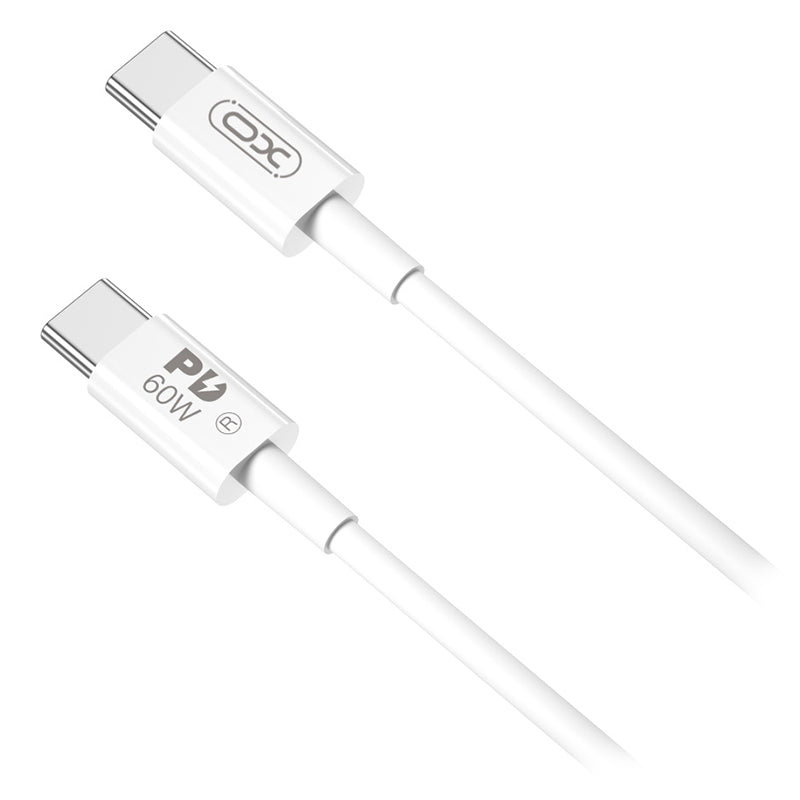 Cablu USB-C la USB-C 60W 2 m, Power Delivery, alb Xo GSM111849