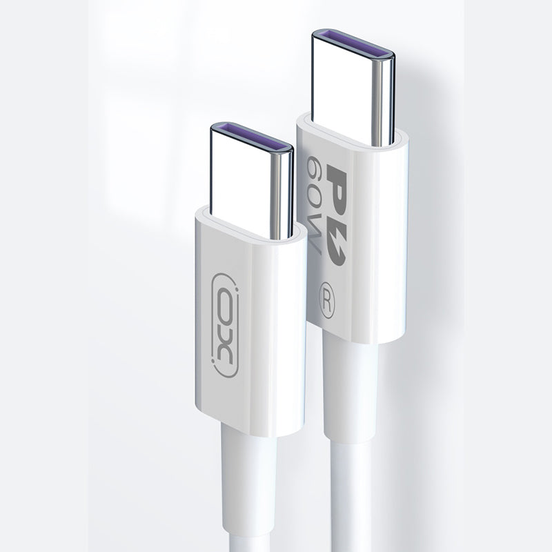 Cablu USB-C la USB-C 60W 2 m, Power Delivery, alb Xo GSM111849