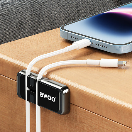 Suport magnetic negru pentru cabluri auto cu adeziv 3M Bwoo GSM118291