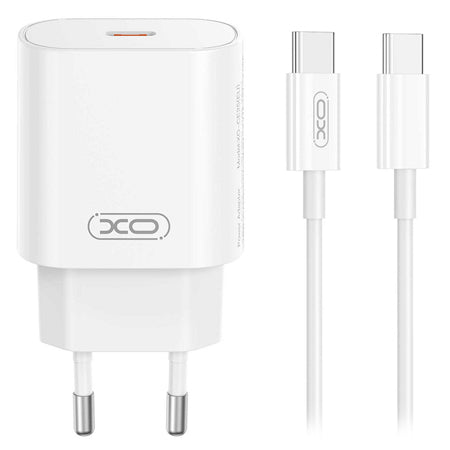 Încărcător rețea PD 25W 3A USB tip C + cablu tip C alb Xo GSM178557