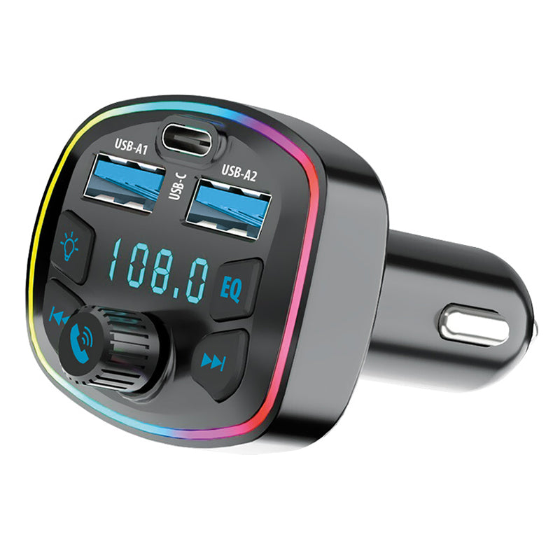 Modulator FM cu Bluetooth, 2×USB 1A și 3.1A, USB-C 20W, Forever light GSM179081