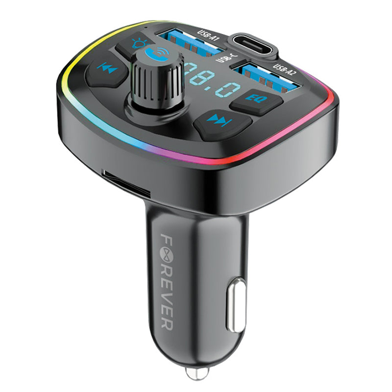 Modulator FM cu Bluetooth, 2×USB 1A și 3.1A, USB-C 20W, Forever light GSM179081