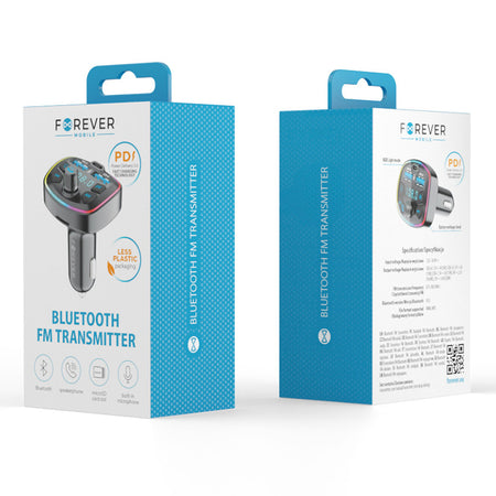Modulator FM cu Bluetooth, 2×USB 1A și 3.1A, USB-C 20W, Forever light GSM179081