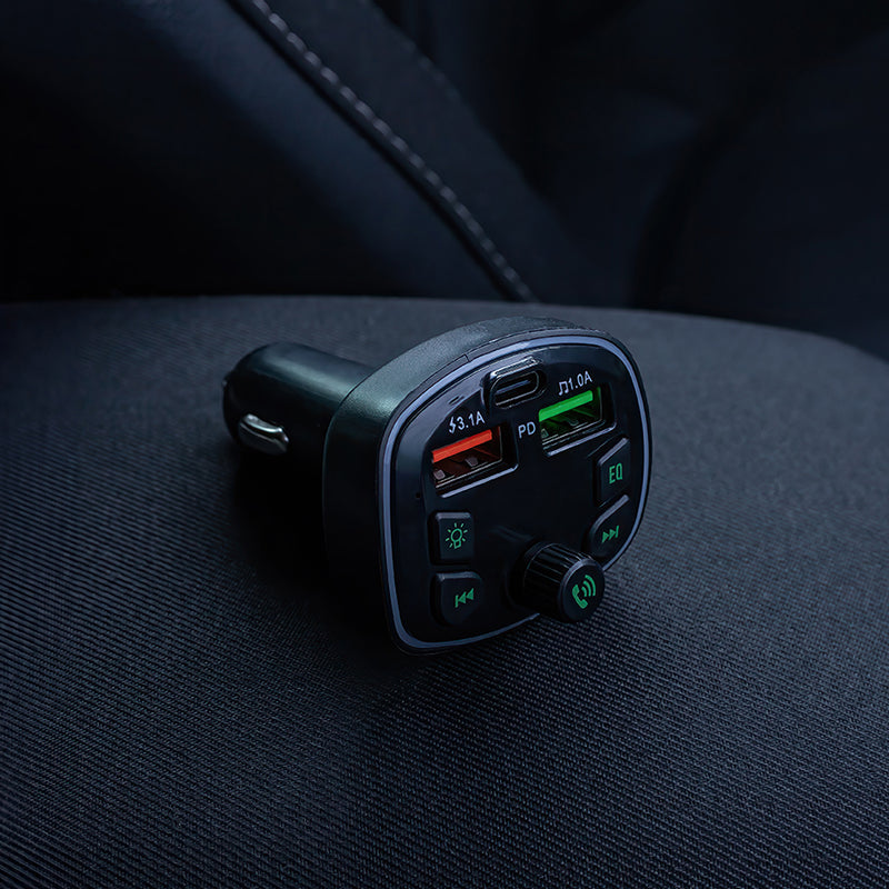Modulator FM cu Bluetooth, 2×USB 1A și 3.1A, USB-C 20W, Forever light GSM179081