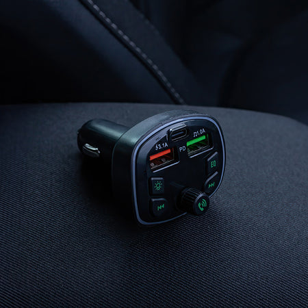 Modulator FM cu Bluetooth, 2×USB 1A și 3.1A, USB-C 20W, Forever light GSM179081
