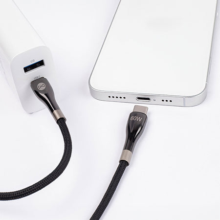 Cablu USB-C la USB-C 2 m 60 W negru Forever GSM180338