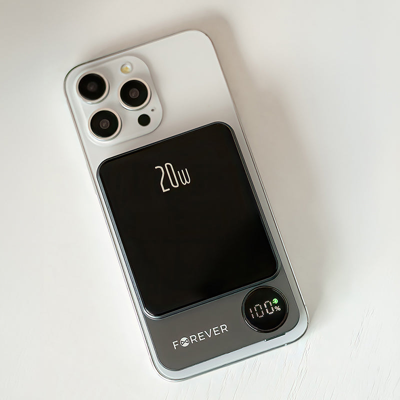 Power bank magnetic 5000 mAh cu incarcare wireless PD+QC, 20 W GSM181434