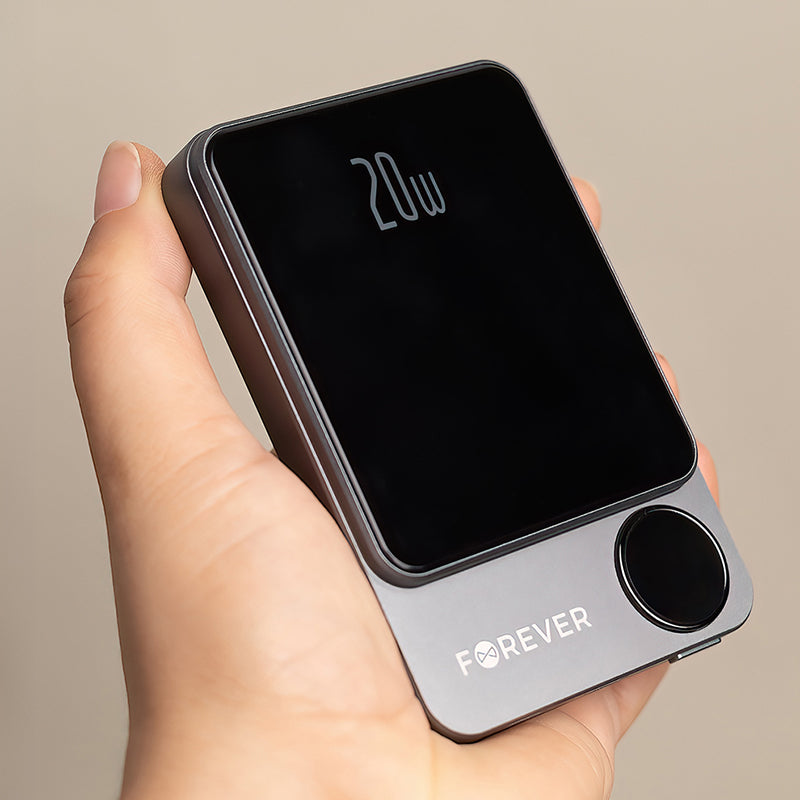 Power bank magnetic 5000 mAh cu incarcare wireless PD+QC, 20 W GSM181434