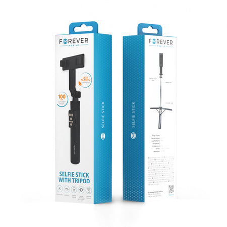 Selfie stick 2 în 1 cu trepied, Bluetooth și telecomandă - Forever GSM182155