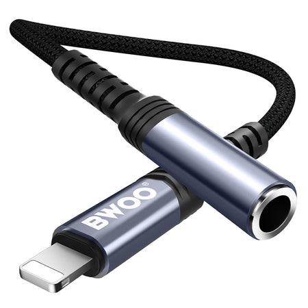Adaptor audio Lightning la jack 3.5 mm negru Bwoo GSM183264