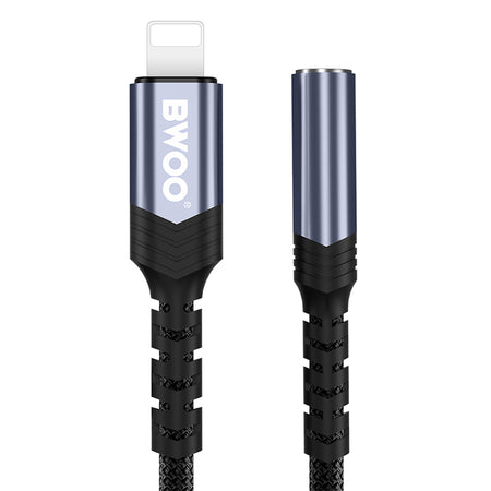 Adaptor audio Lightning la jack 3.5 mm negru Bwoo GSM183264