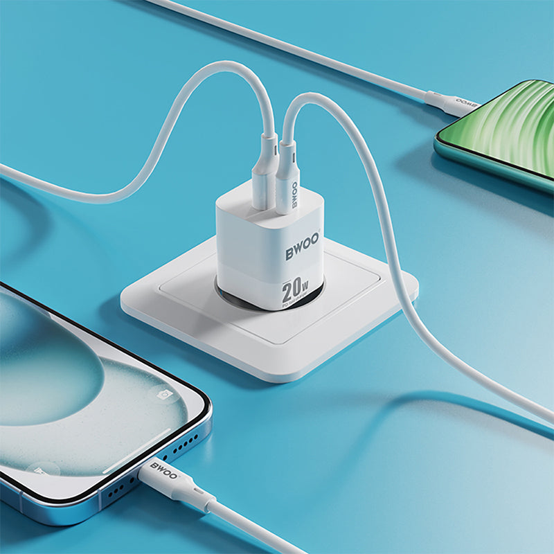 Încărcător rețea 20 W USB-C/USB cu încărcare rapidă Bwoo GSM183268