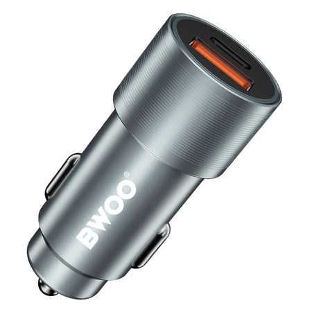 Încărcător auto cu 2 porturi USB 38W cu QC 18W și PD 20W Bwoo